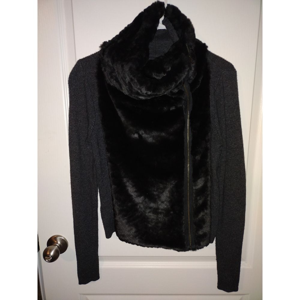Loft Sweater Jacket Faux Fur
